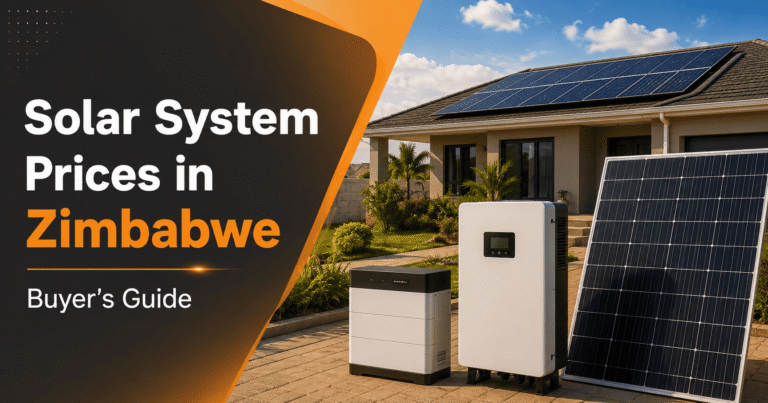 Solar System Prices in Zimbabwe buyer’s guide featuring solar panels, inverter and lithium battery