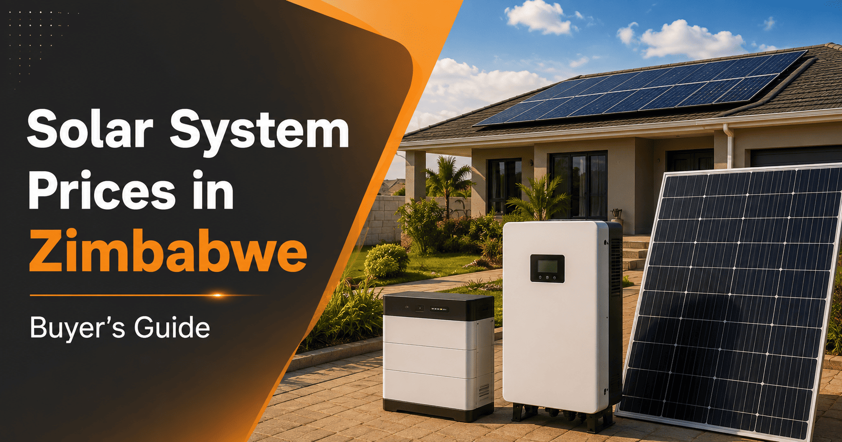 Solar System Prices in Zimbabwe buyer’s guide featuring solar panels, inverter and lithium battery